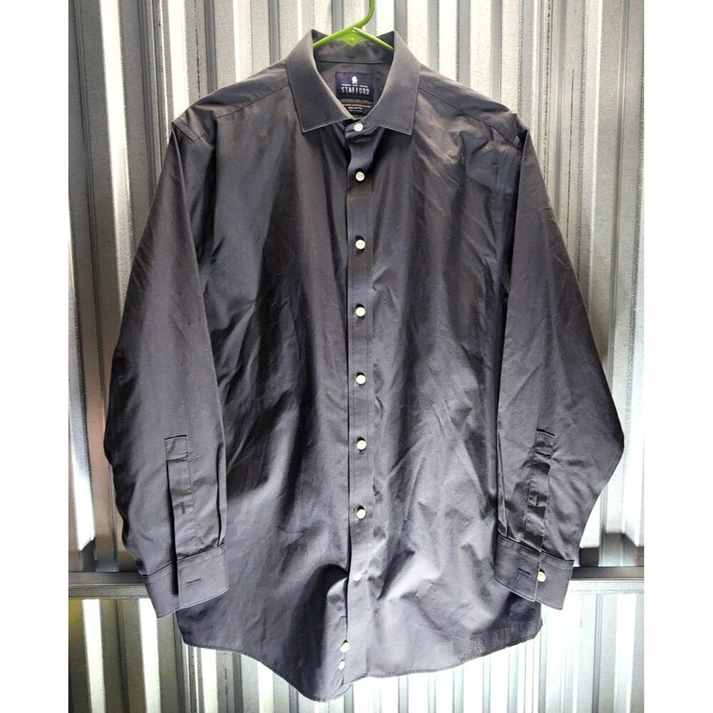 Stafford Non-Cotton Poplin Regular Fit Men's Dress Shirt Size 15.5/32-33